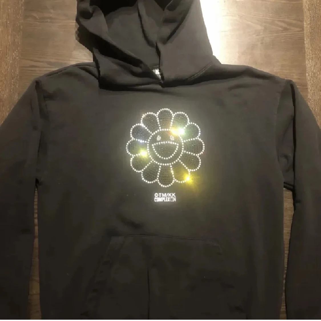 Svart Rhinestone hoodie 