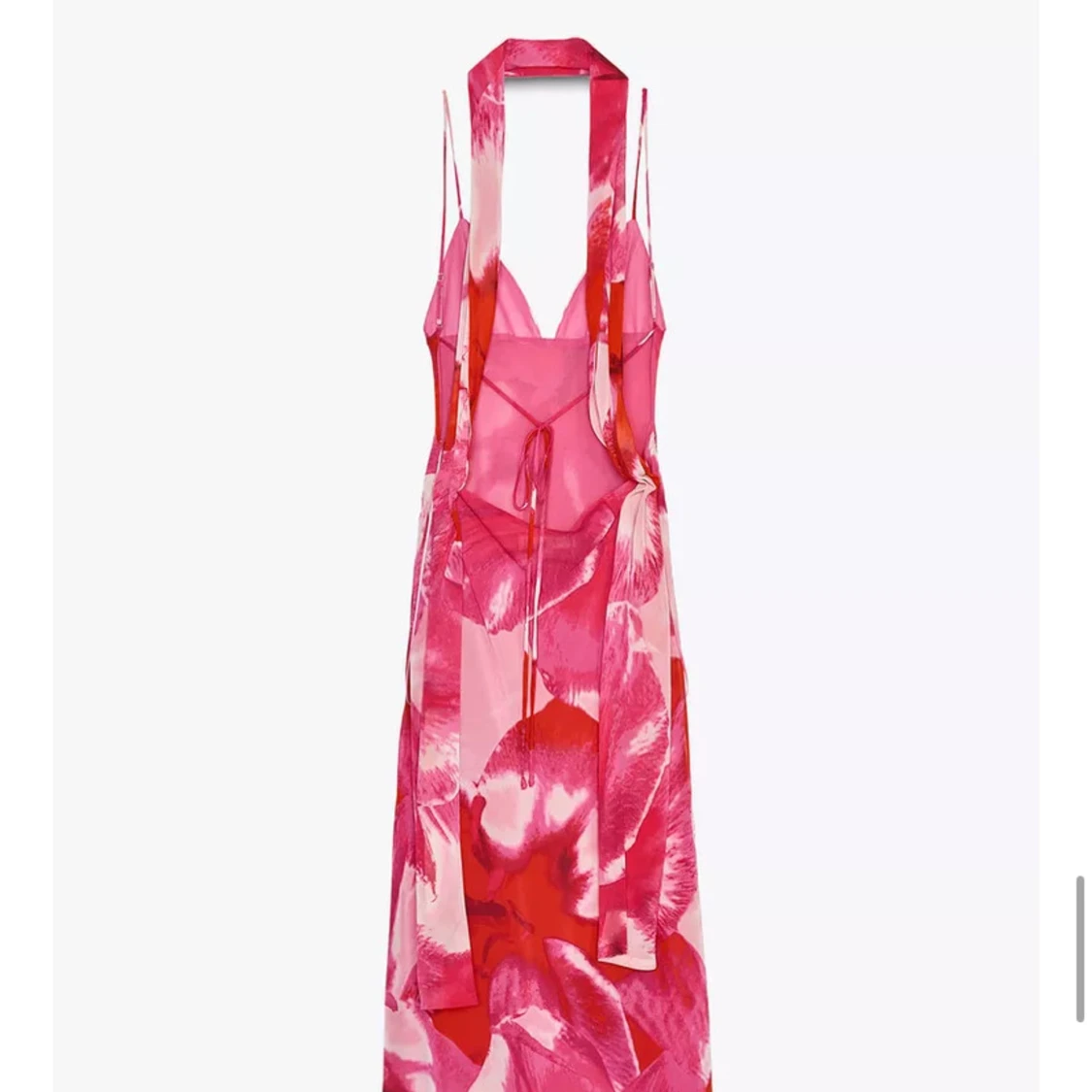 Rosa långklänning med blommigt mönster - 4