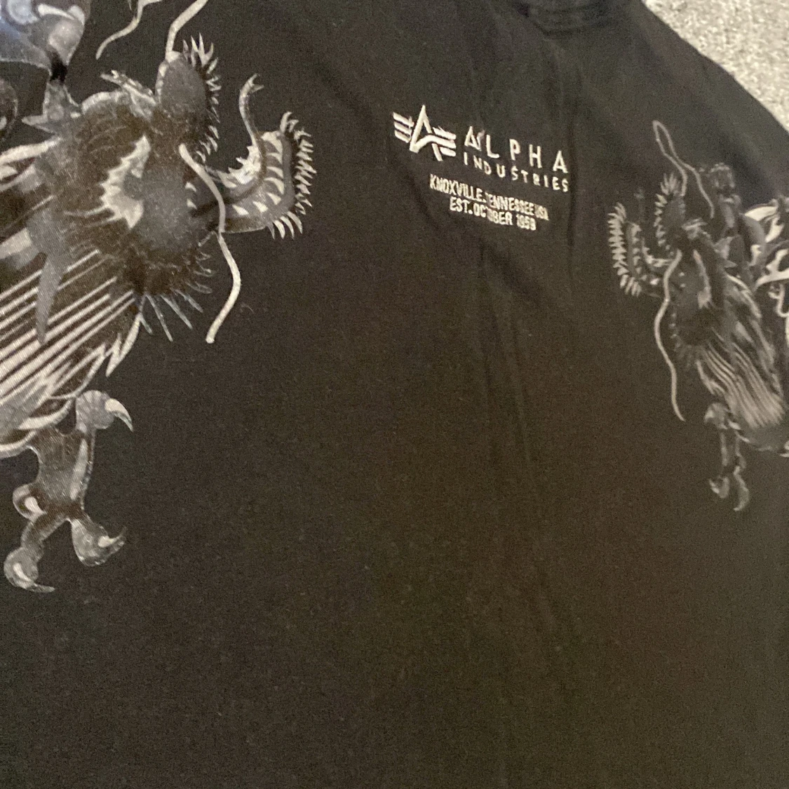Svart Alpha Industries t-shirt med tryck - 2