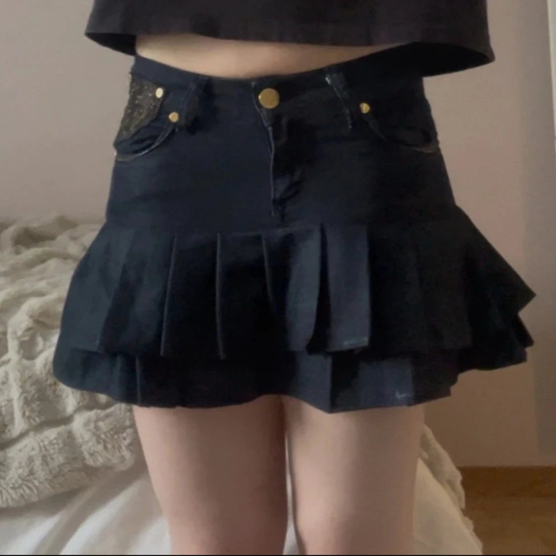 Mörkblå  jeanskjol - 2