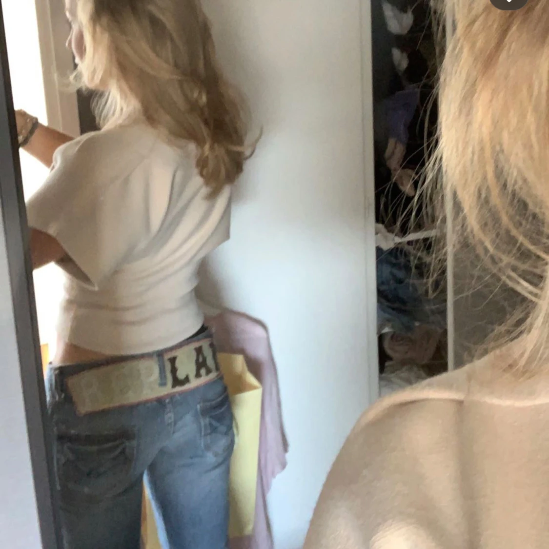 Blå Replay jeans med broderad logga