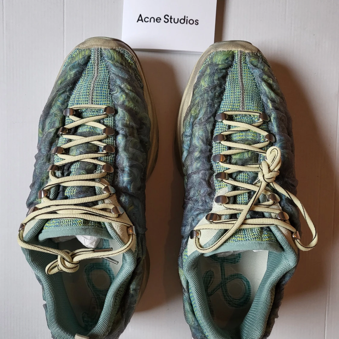 Acne Studios Bubba M sneakers i blågrönt - 1