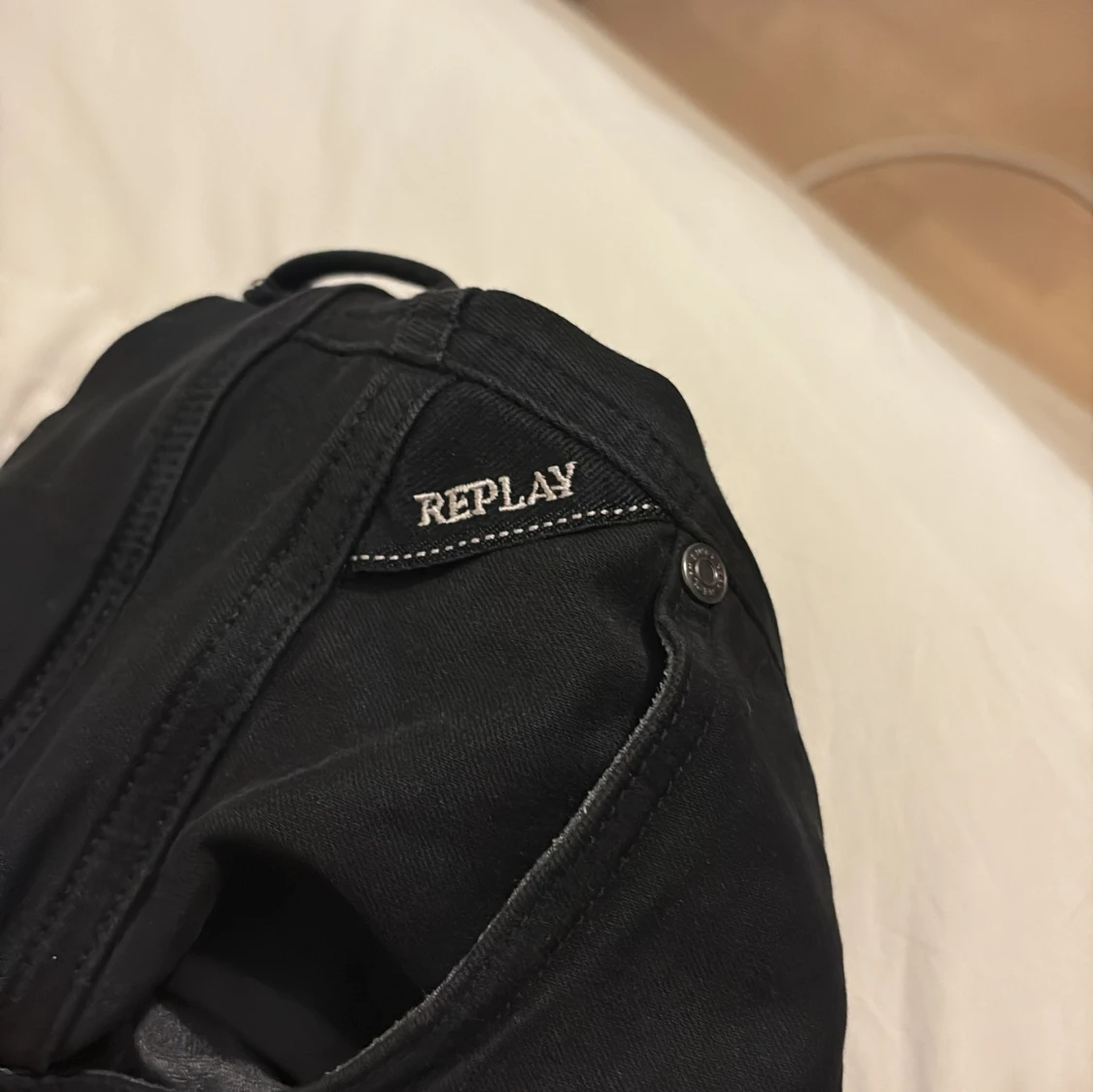 Svarta Replay jeans med dragkedja - 1
