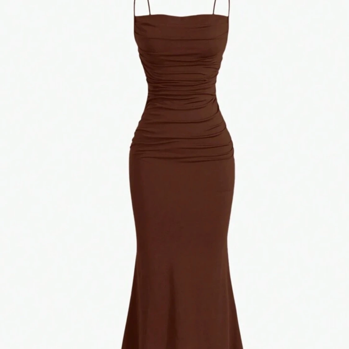 Brun långklänning med smala axelband