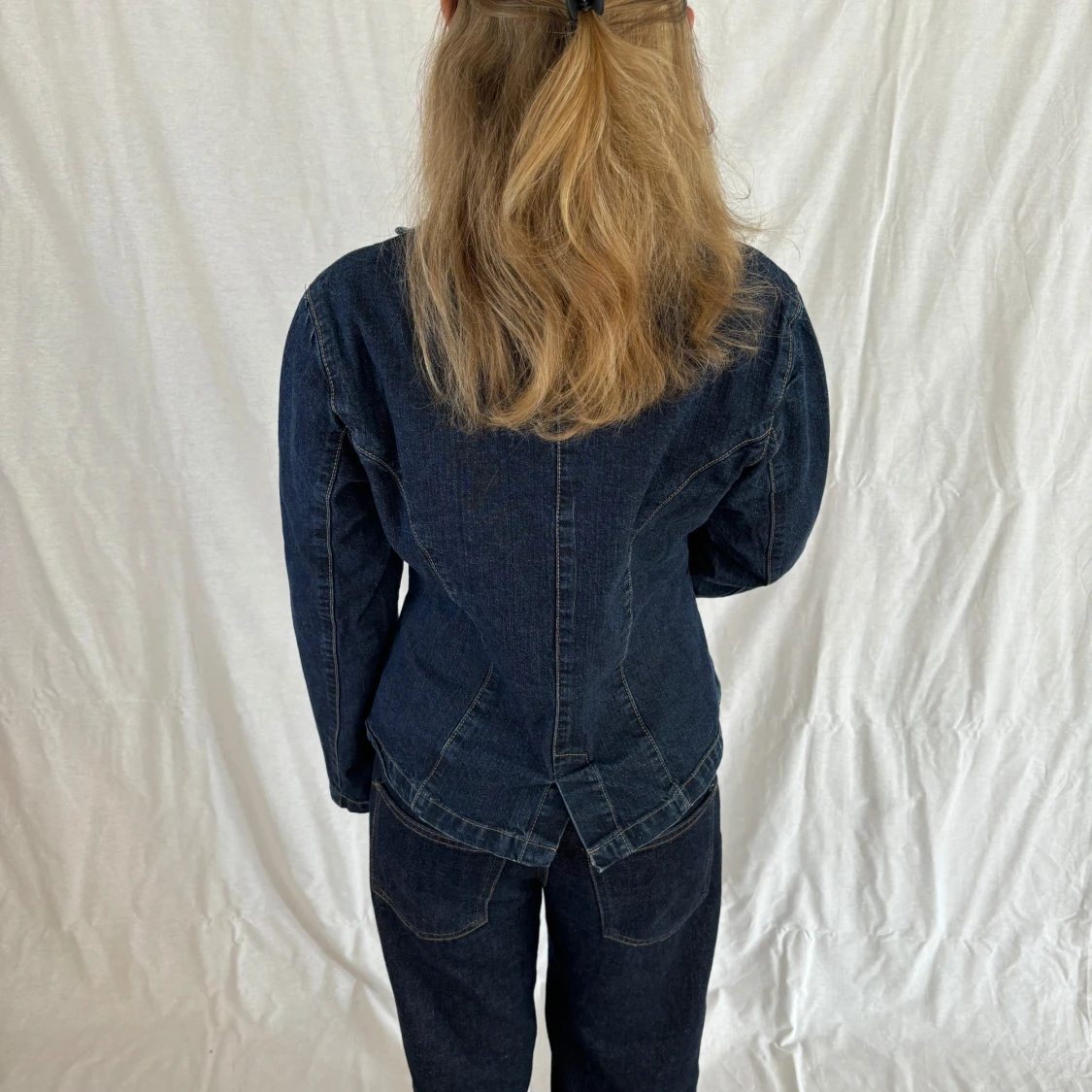 Mörkblå jeans kavaj - 3