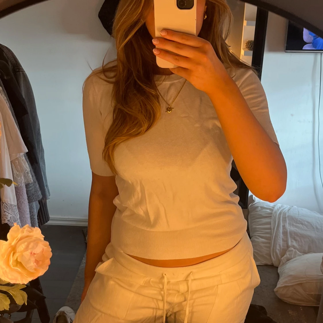 Vit kortärmad topp - 2