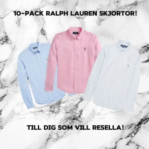 10-pack skjortor från Ralph Lauren - Säljer ett 10-pack klassiska skjortor från Ralph Lauren i massa olika färger och modeller Skjortorna,  knappar framtill och den ikoniska broderade loggan på bröstet. Perfekt för dig som gillar stilrena och tidlösa plagg och vill börjar resella, kort och långa ärmar massor av olika färger för ett sjukt bra pris, original pris 9500kr, vårt pris 2600, ALLT FRÅN S-XL I STORLEKAR!