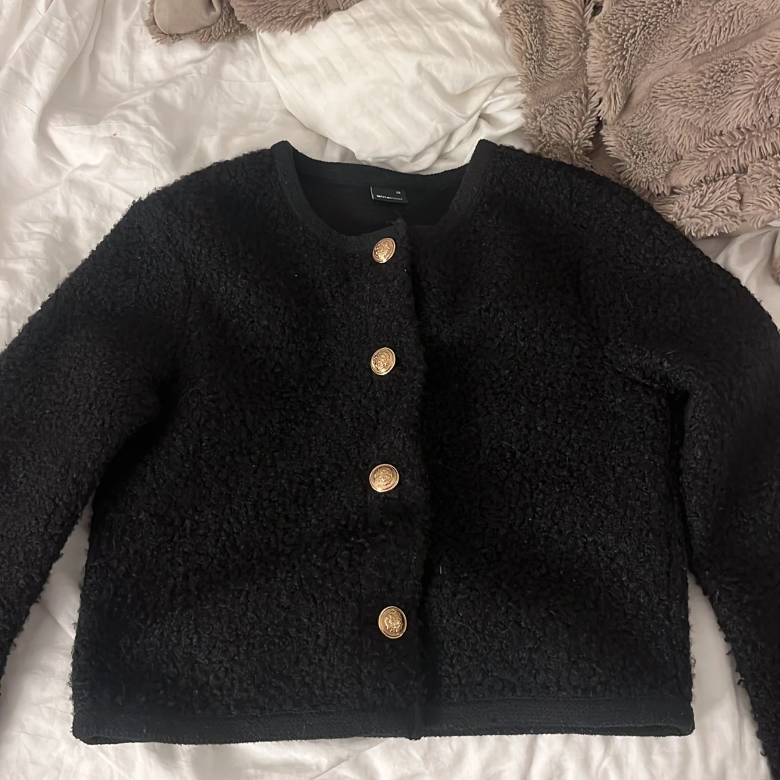 Svart teddyjacka från Gina Tricot XS