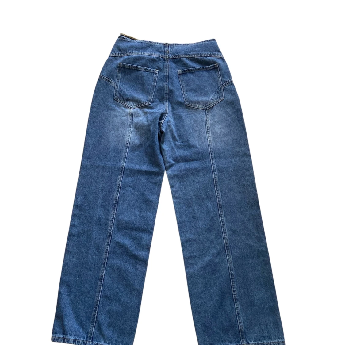 Blå wide jeans med  sömmar - 1