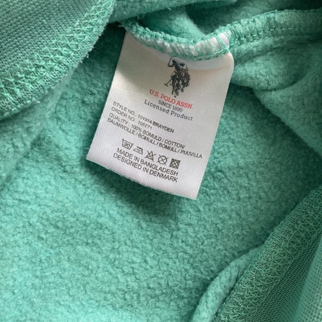 Mintgrön hoodie från U.S. Polo Assn. - 3