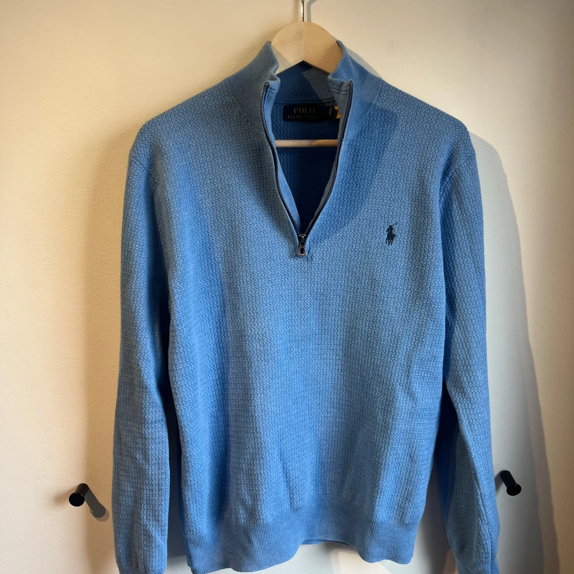 Blå stickad half zip från Polo Ralph Lauren - 2