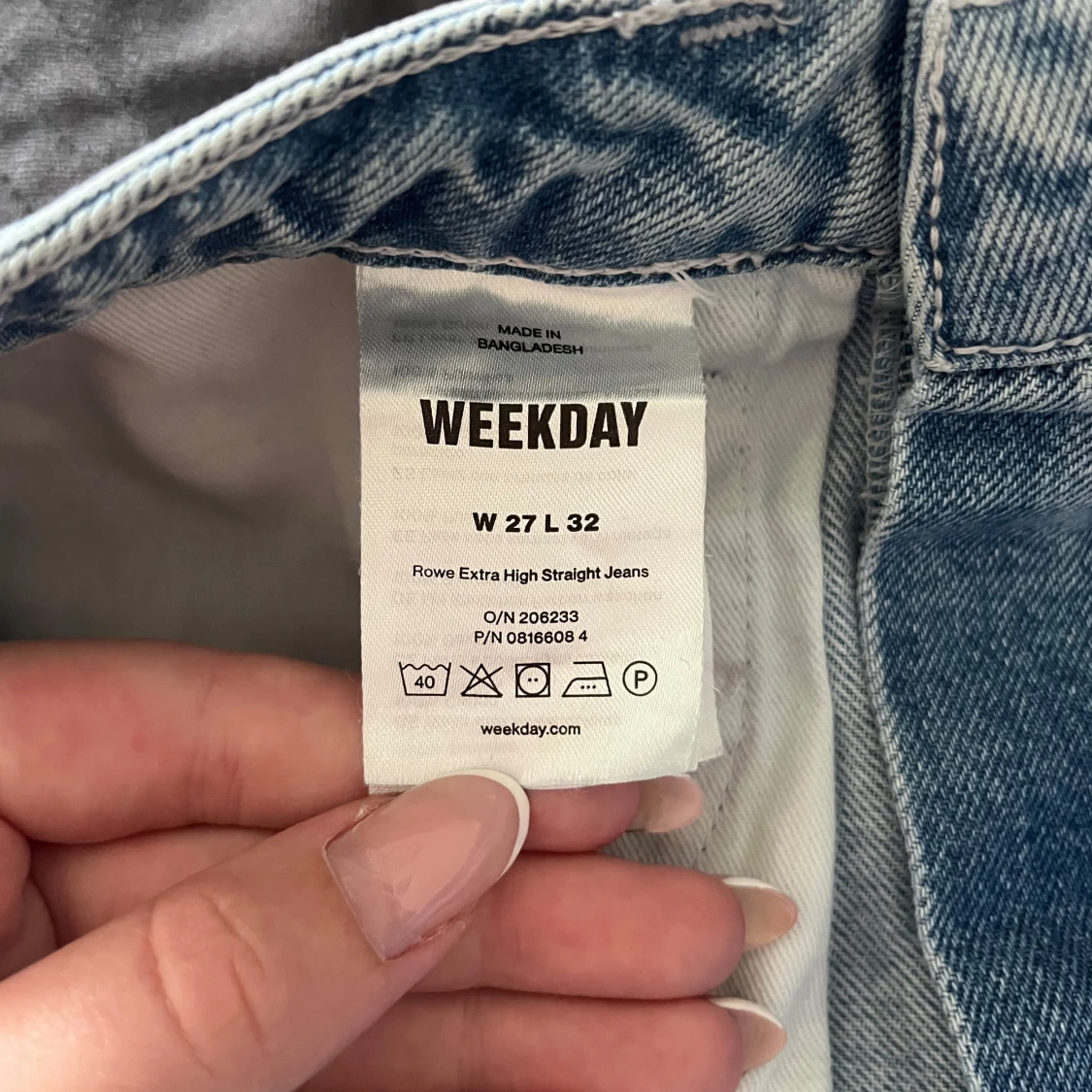 Weekday Rowe ljusblå straight jeans - 2