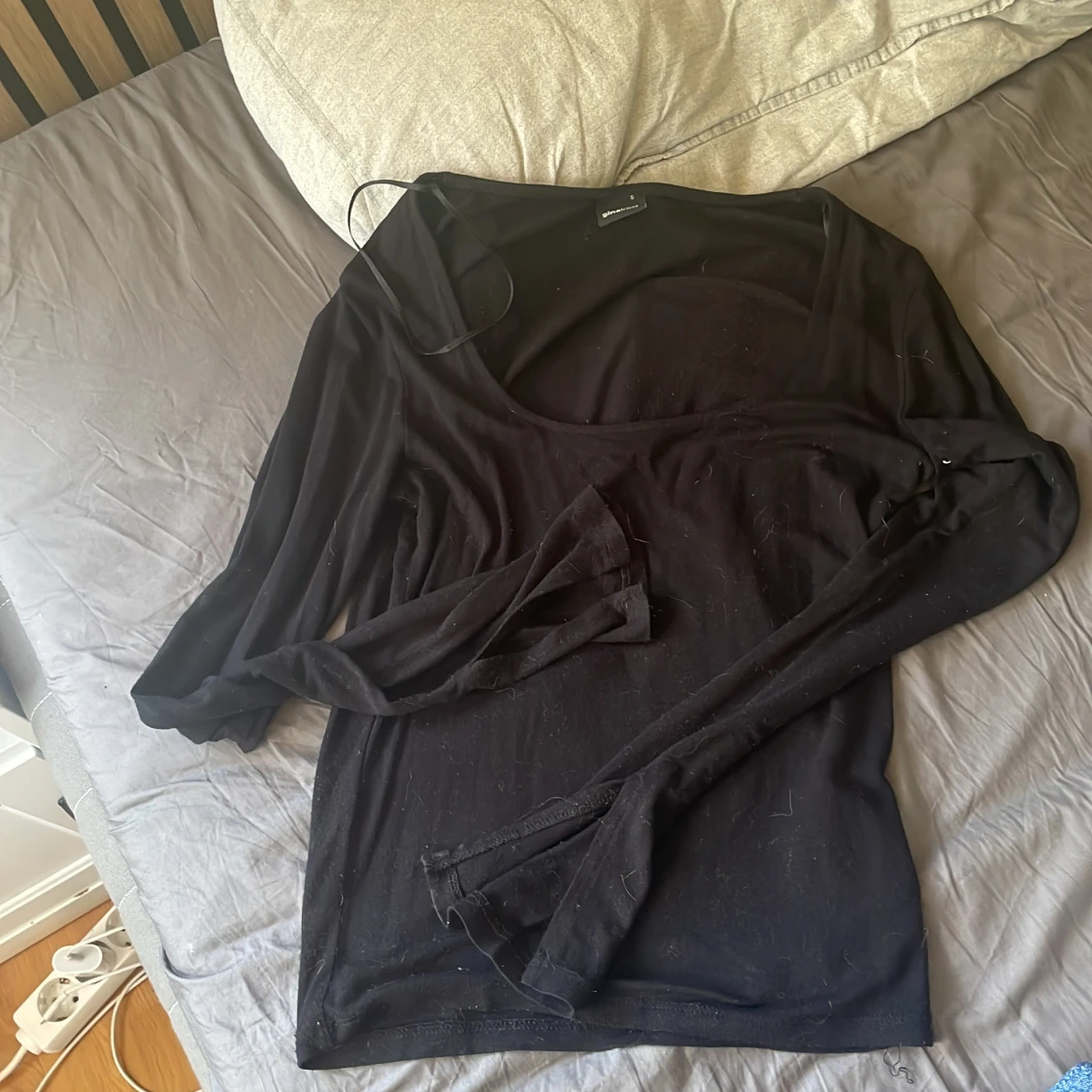 Svart långärmad topp Gina Tricot