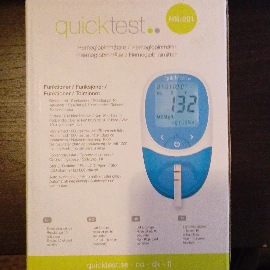 Quicktest HB-201 Avancerad Hemoglobinmätare - 3