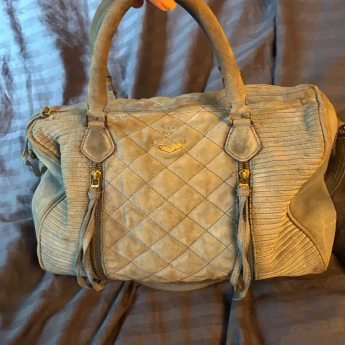Beige quiltad handväska Zadig & Voltaire