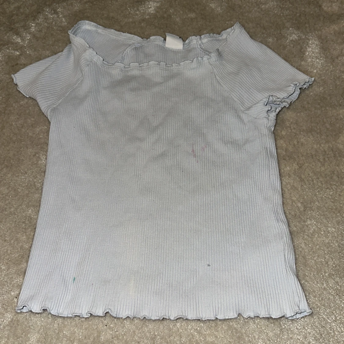 Ljusblå ribbad topp från Lindex