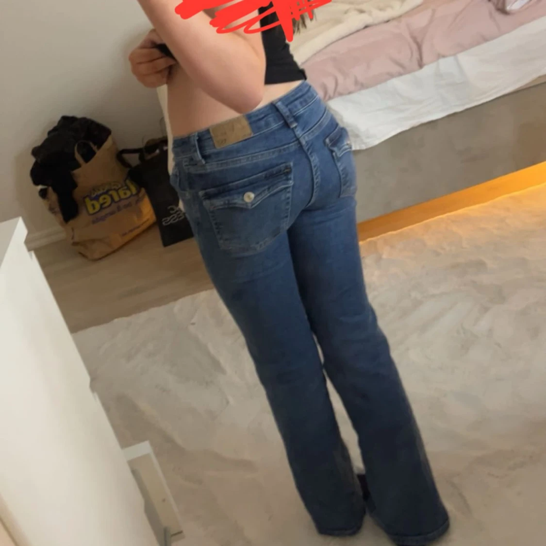 Blå bootcut jeans - 1