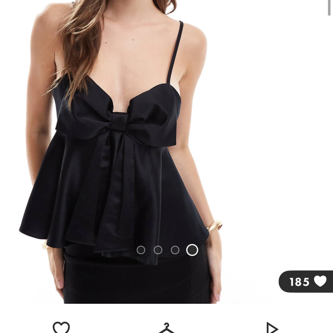 Svart och vit topp med rosett - 2