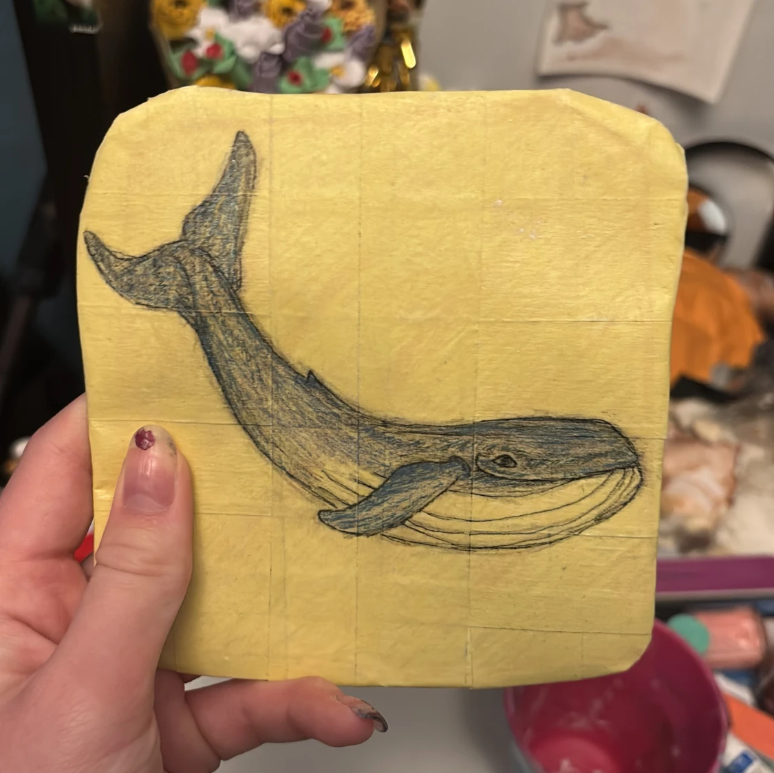 Handgjord teckning av val - 3