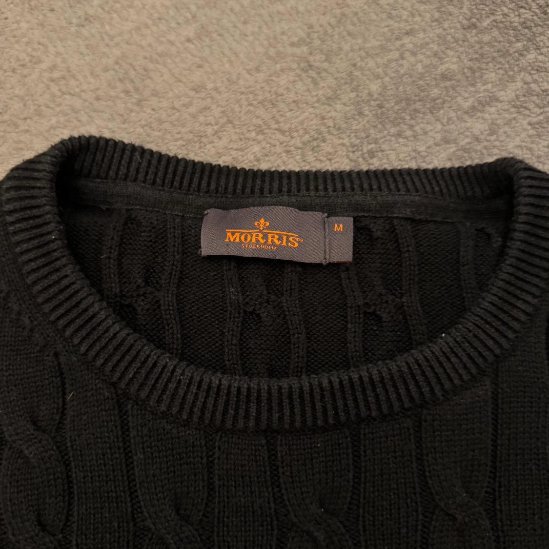 Svart kabelstickad morris tröja  - 2
