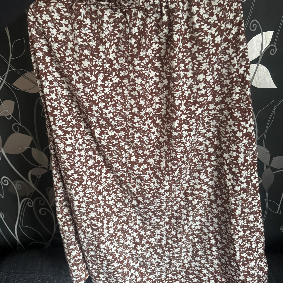 Brun blommig långkjol  - 1