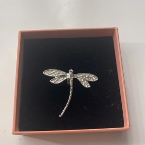 Silverfärgat halsband med trollslända - Säljer ett väldigt fint silver halsband med en trollslända. Halsbandet är helt oanvänt. Det har en ljus silvrig färg som även är rostfri💗