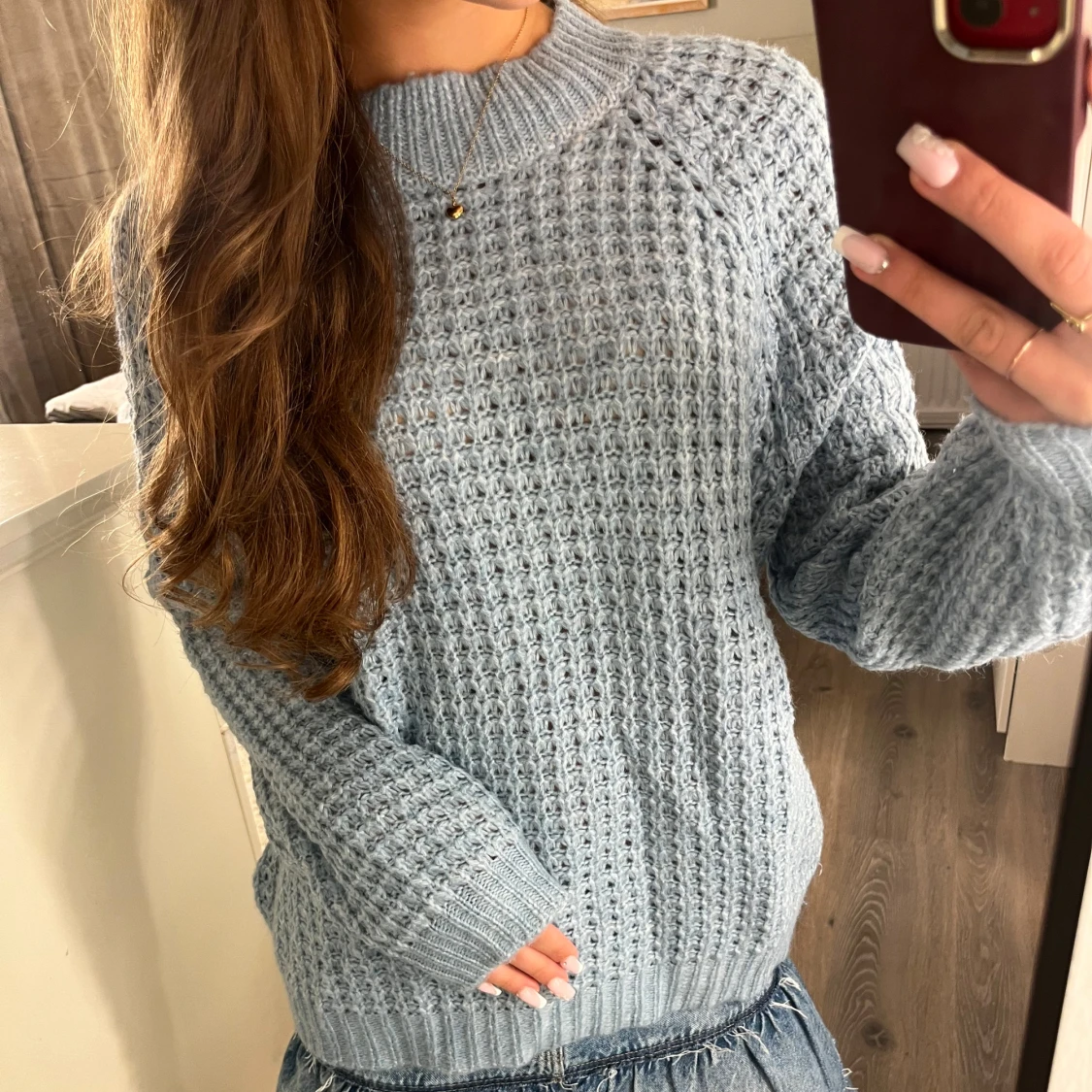 Ljusblå stickad tröja från 157