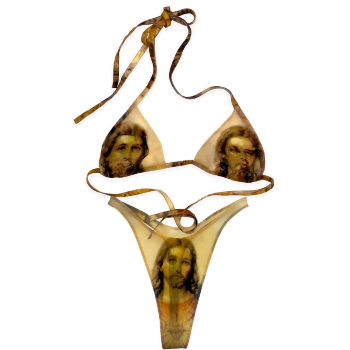 Latex thong & bra set