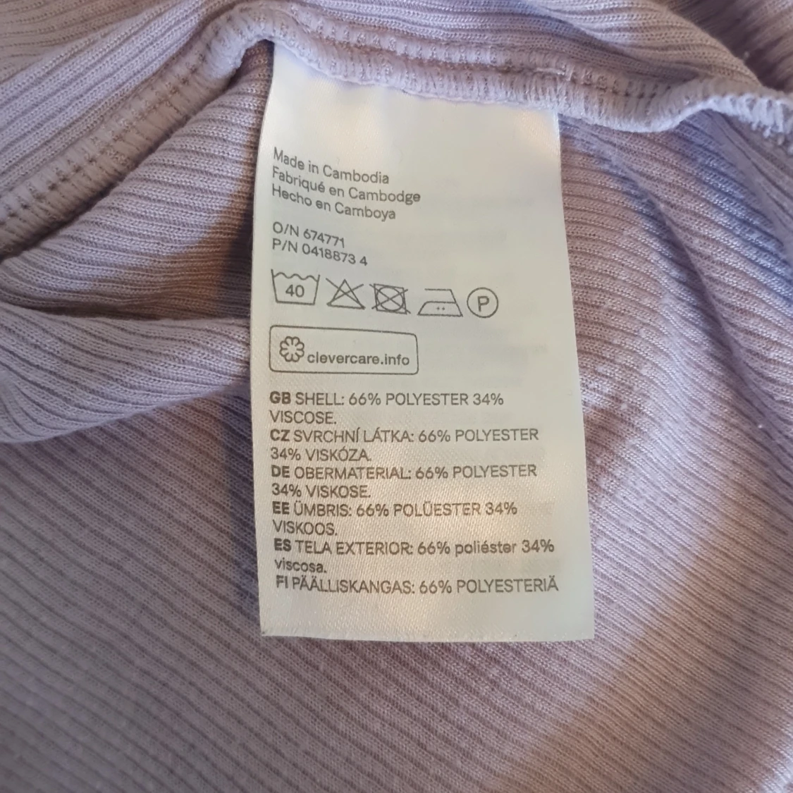 Ljuslila ribbad polotröja  - 4