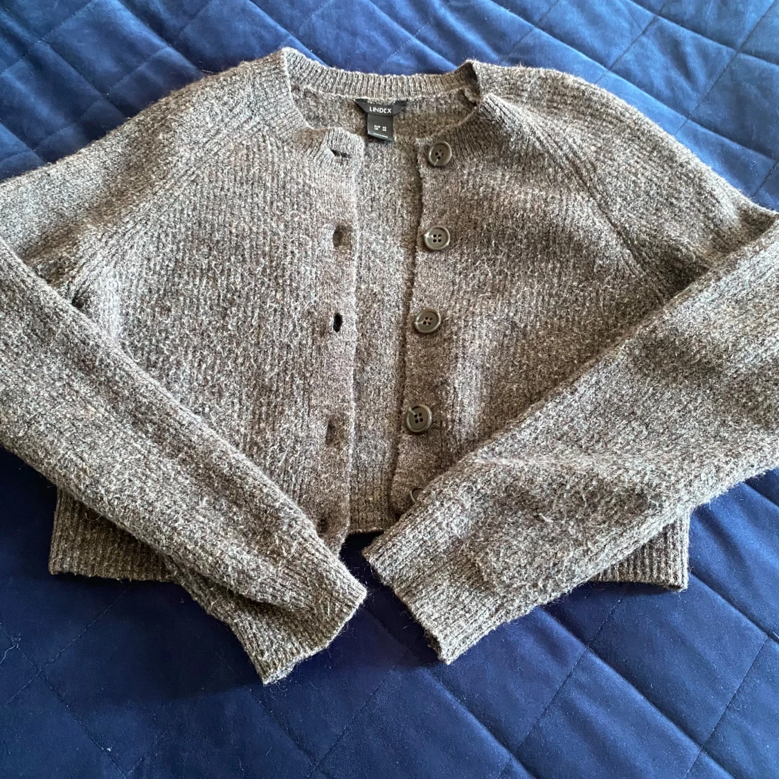 Brun stickad kofta från Lindex XS - 1