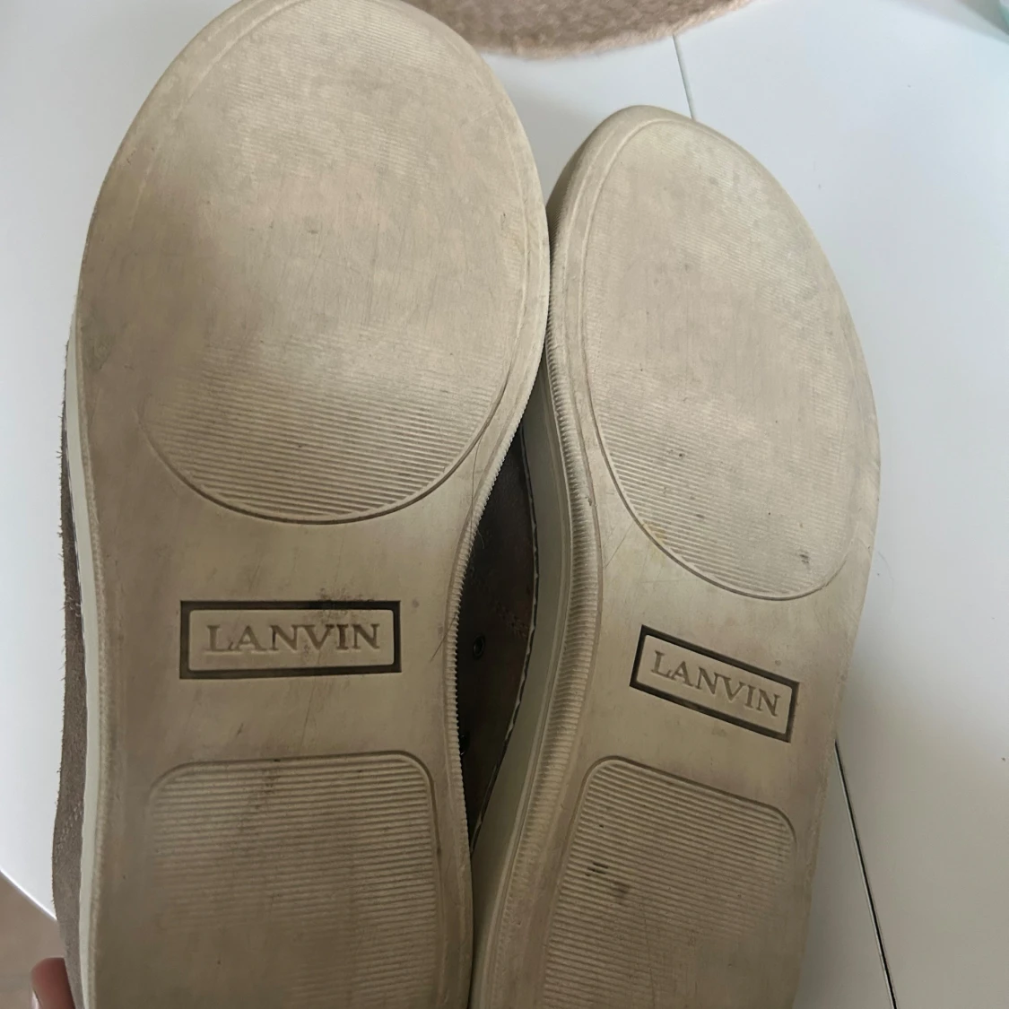 Beige/bruna lanvin skor - 2
