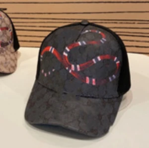 Svart keps med ormmönster - Snygg svart keps med ett rött och vitt ormmönster på framsidan. Kepsen har böjd skärm och justerbar baksida. Perfekt accessoar för att lyfta din outfit.