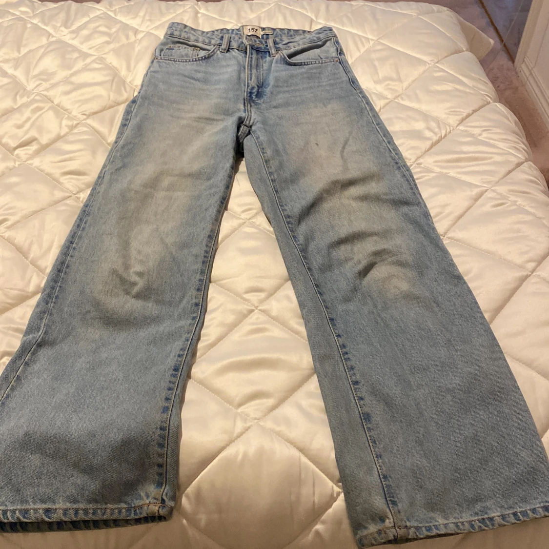 Ljusblå wide leg jeans från 157 - 1