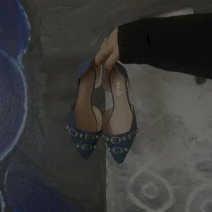 Jeans Denim ballerinaskor med spännen - Jeans denim ballerinaskor 