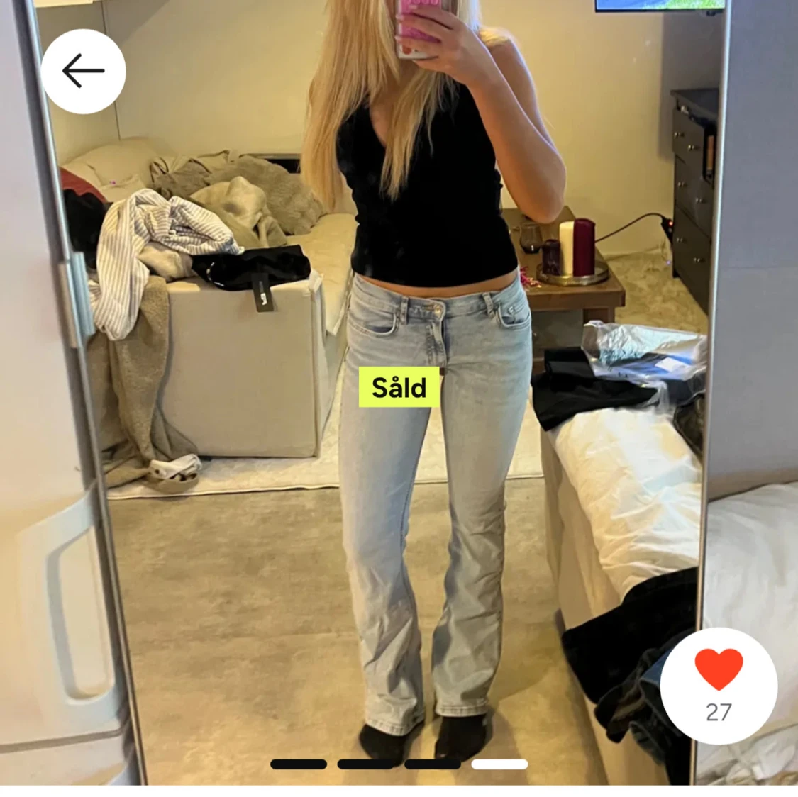 Ljusblå bootcut jeans - 3