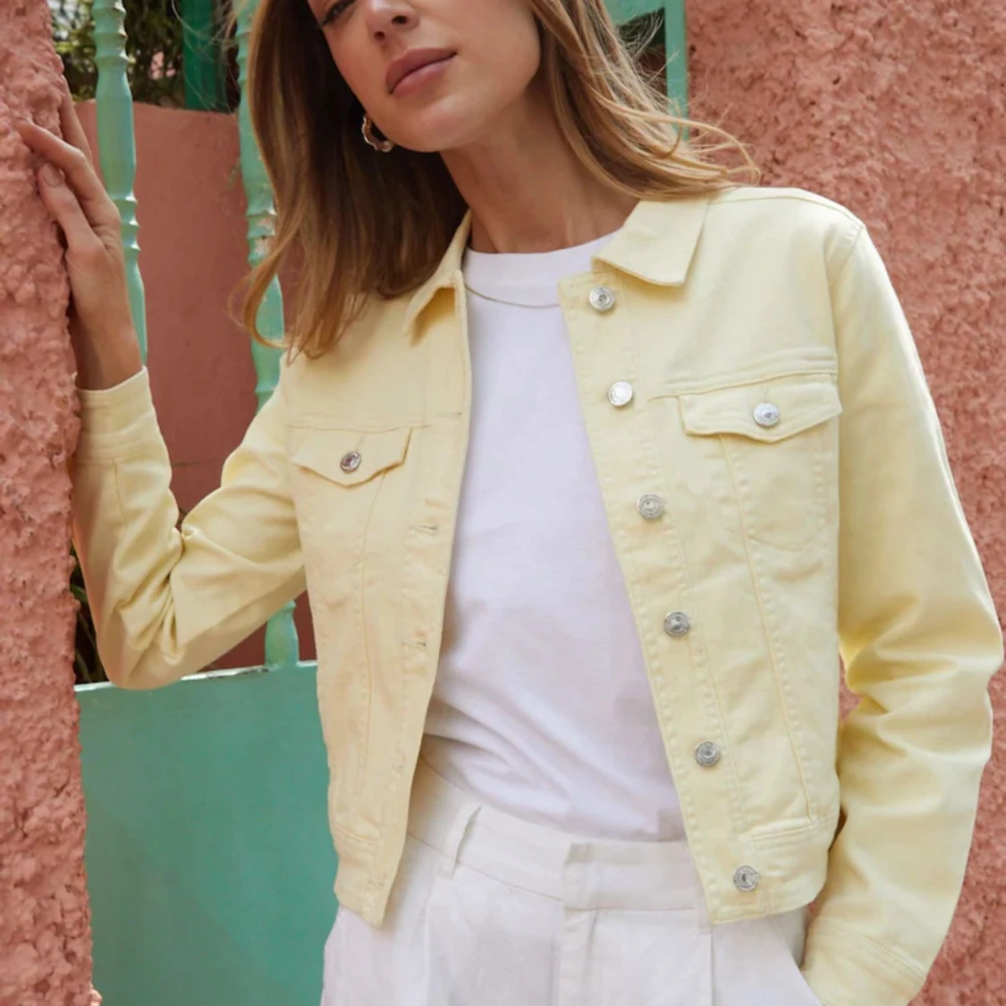 Barn Ljusgul jeansjacka från UO - 2