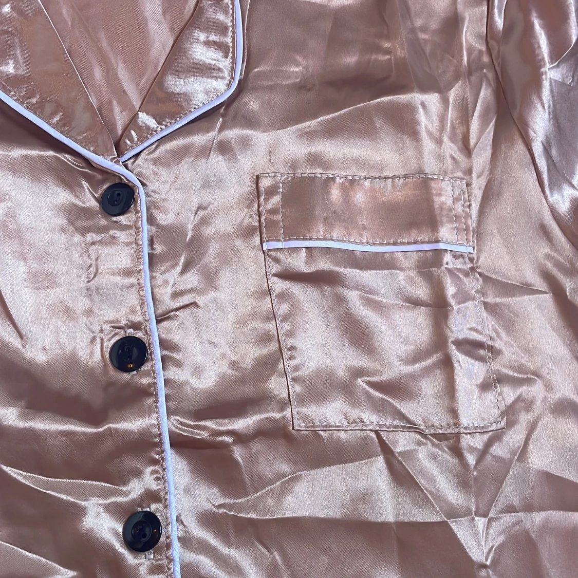 Champagnefärgad satinpyjamas 🩷 - 3