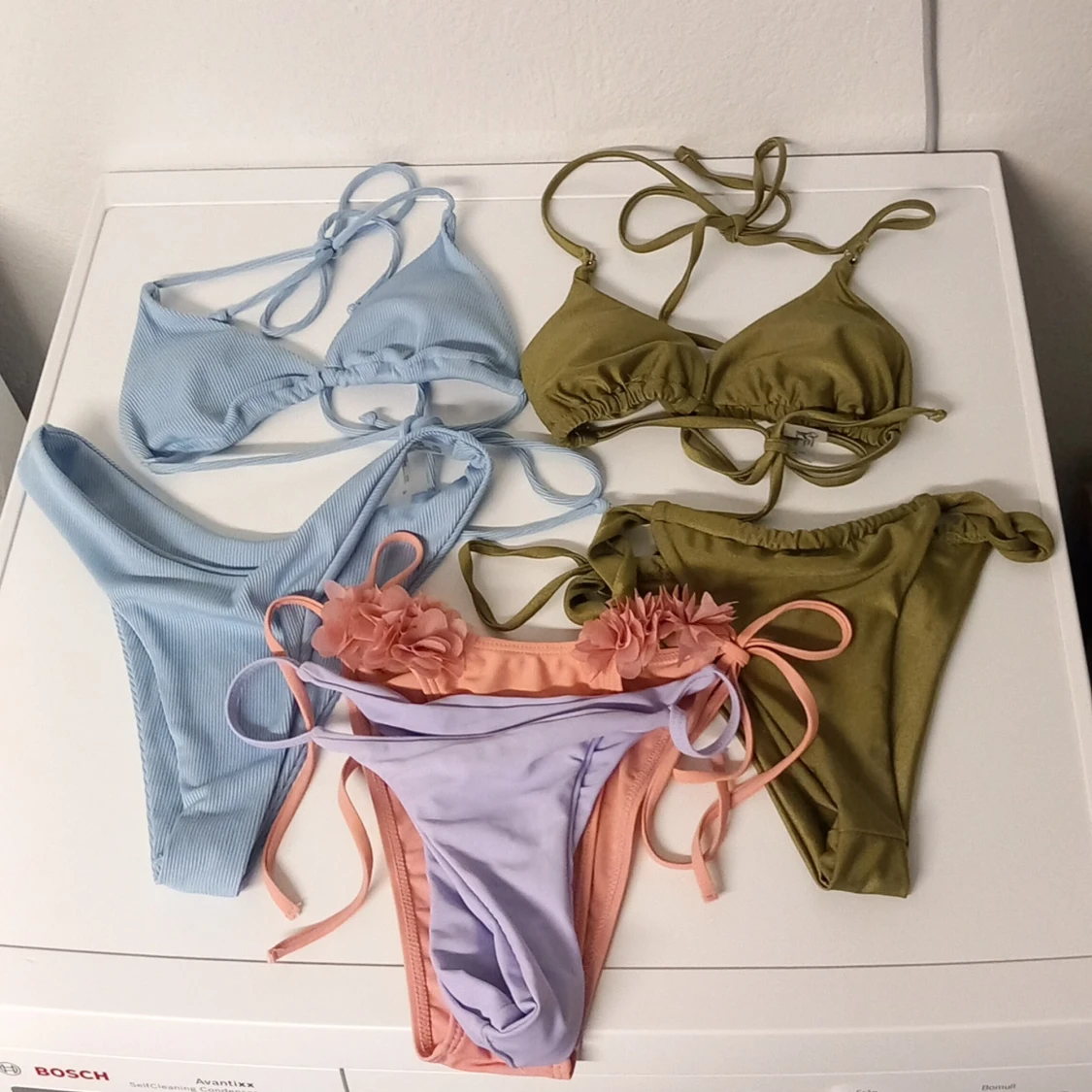 6 delar bikinis rosa lila blå grön Stl S/ Xs
