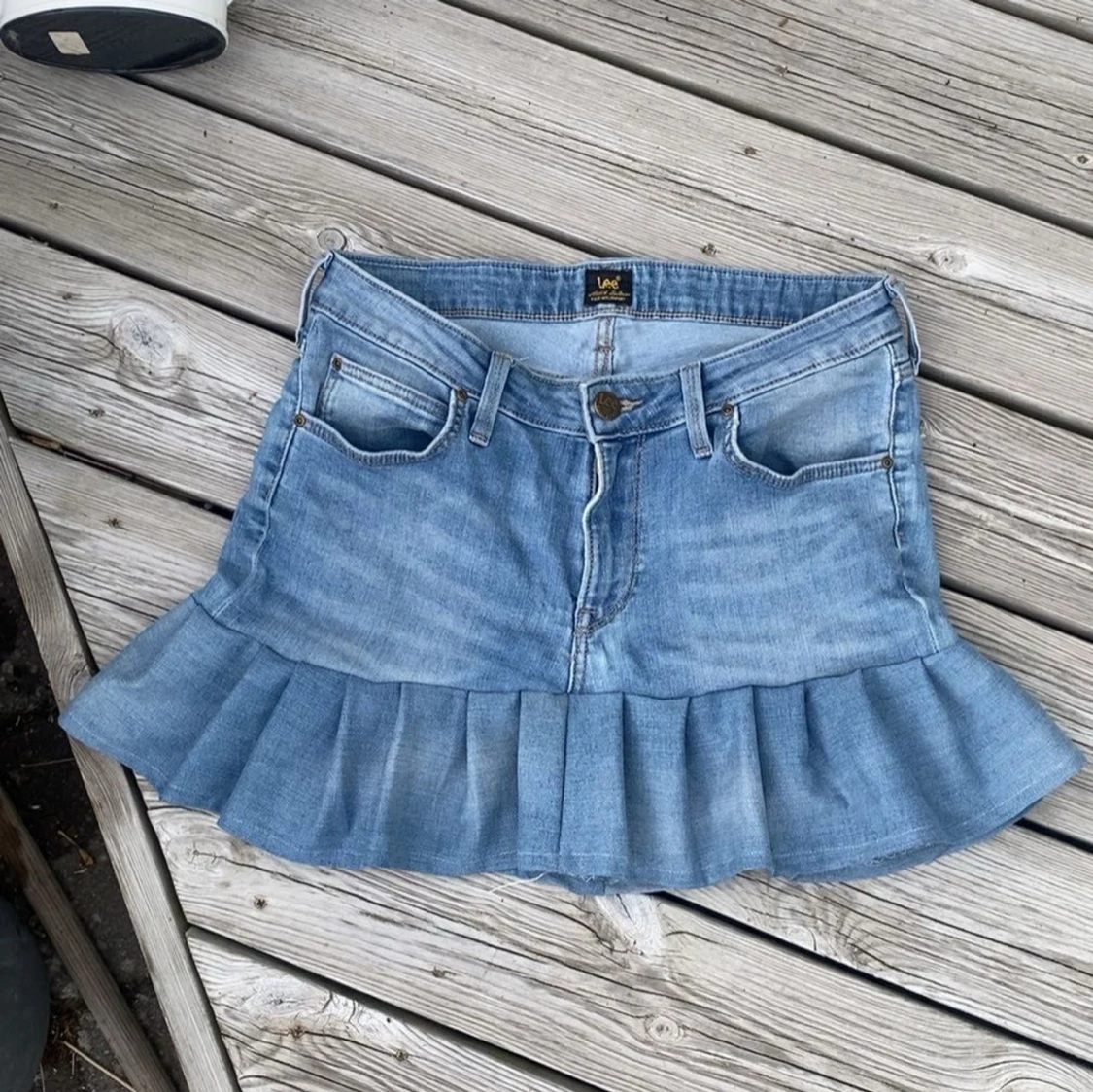 Jeanskjol med volang  - 1