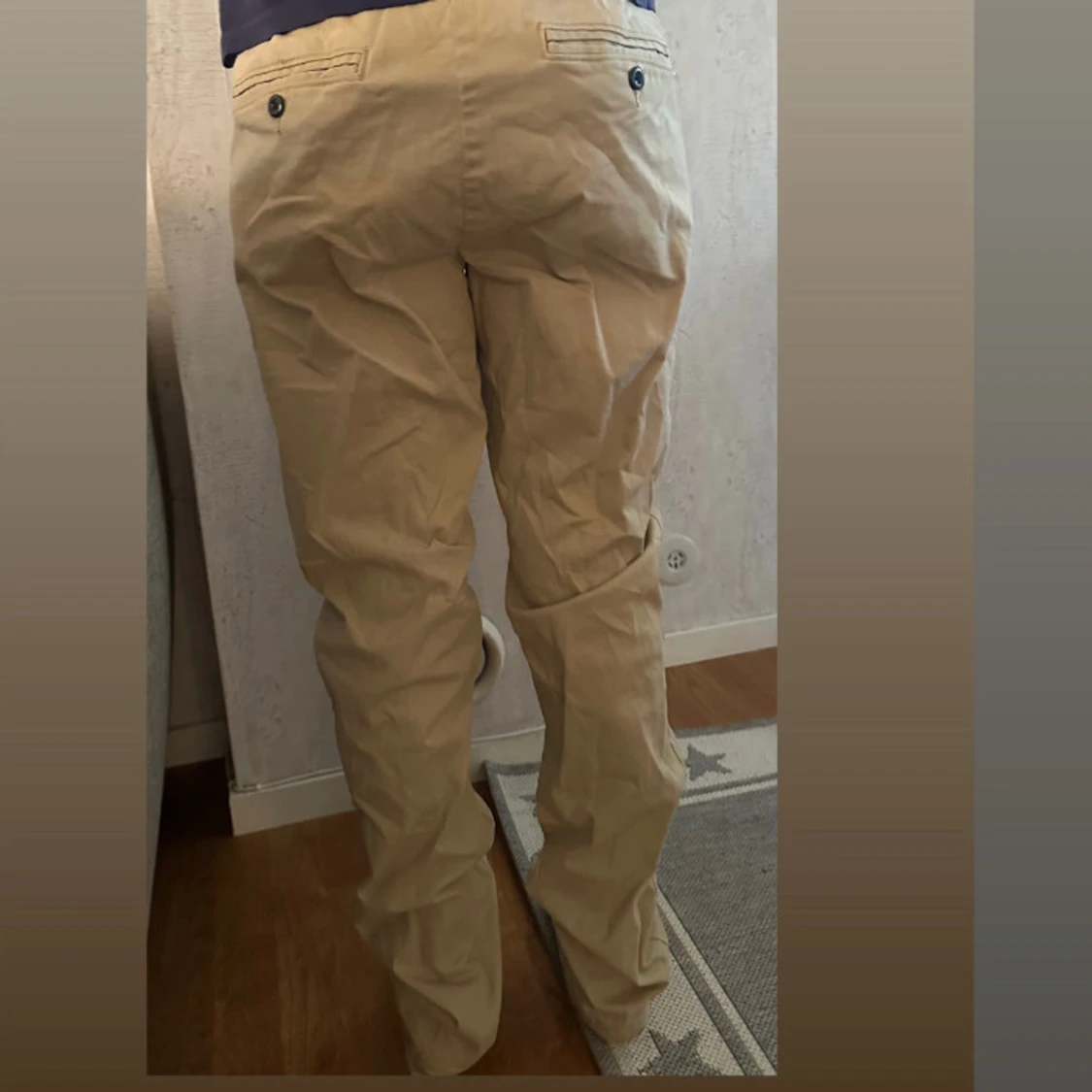 Beiga chinos med raka ben - 1