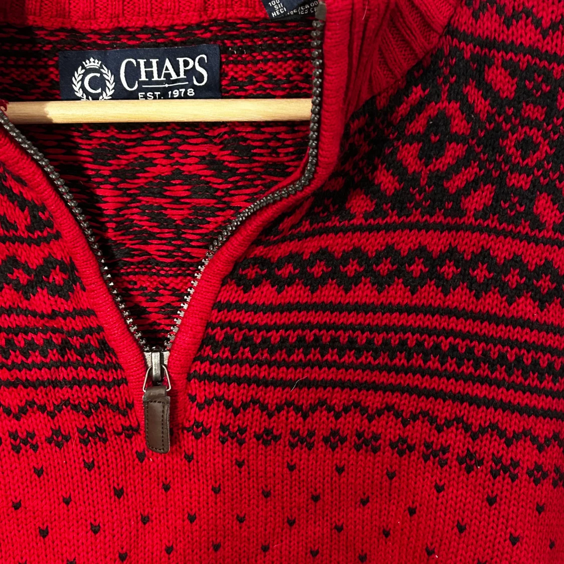 Red CHAPS Ralph Lauren sweater  - 1