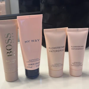 Lotion med Boss, Giorgio Armani och Viktor&Rolf - Säljer dessa body lotions till billigt pris, de är använda men har mycket produkt kvar 