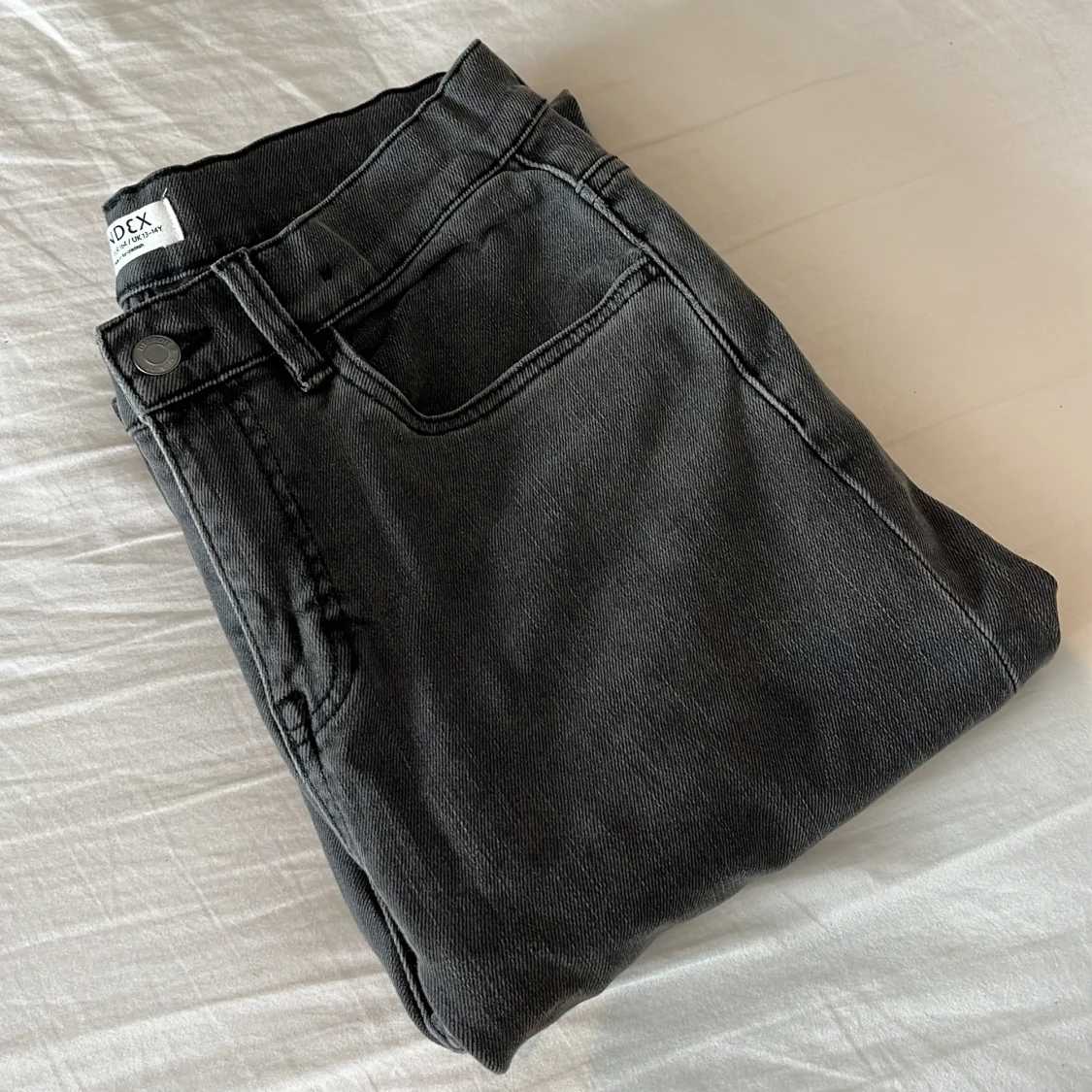 Svarta wide jeans från Lindex, strl 164 - 3