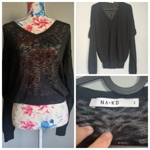 Stilren NA-KD topp – vardag till fest - ✨Din nya go-to!  Svart NA-KD V-ringad tröja, S. Bär den till jobbet, AW:n eller hemma – alltid rätt!✨  Behöver du en lätt och snygg tröja som funkar till allt? Den här tunna, luftiga stickade toppen från NA-KD är perfekt året runt – bär den över ett linne till jobbet, med jeans på stan eller med kjol till festen.  ✔ Storlek S – rymlig och bekväm ✔ Tunnstickad & lätt transparent för en trendig look ✔ Smickrande V-ringning och markerad midja