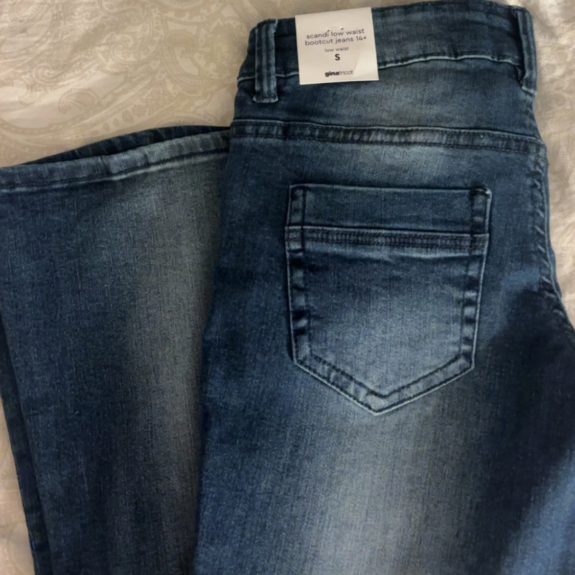 Blåa bootcut jeans - 3