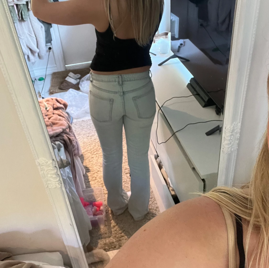 Ljusblå bootcut jeans - 2