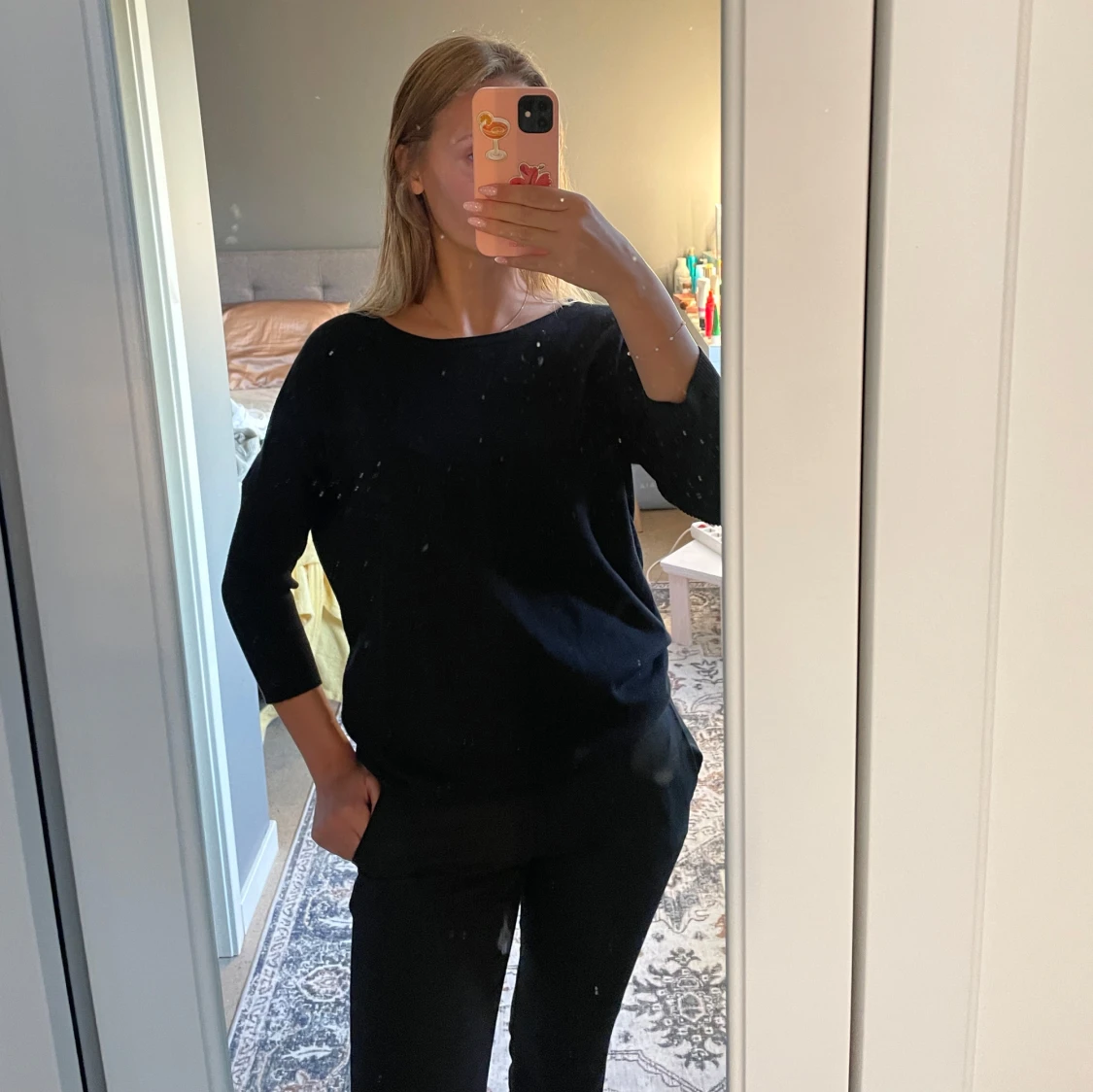 Svart långärmad tröja i bomull