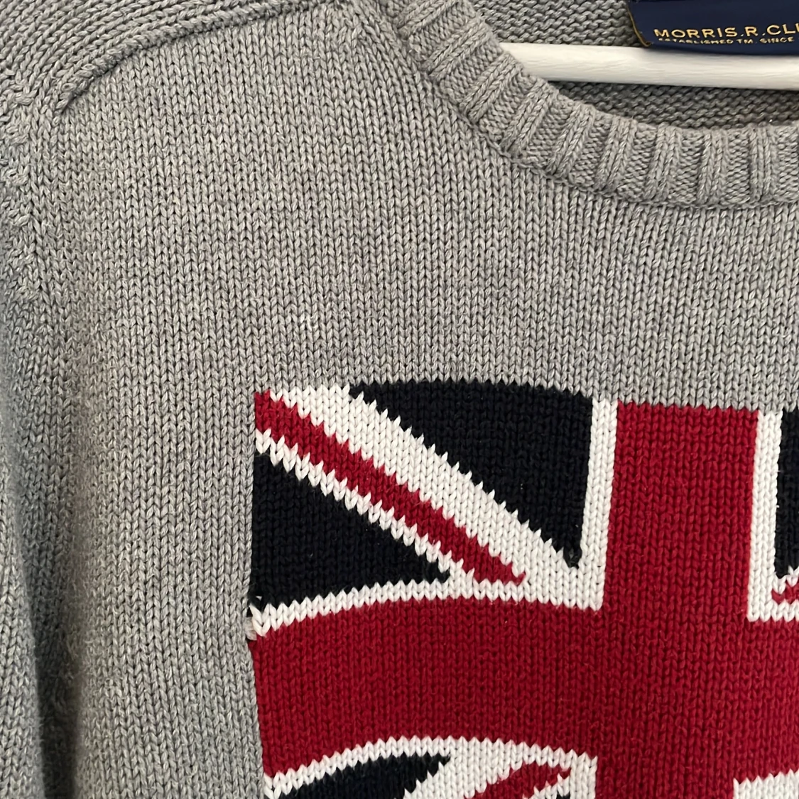 Grå stickad tröja Morris R Club - 3