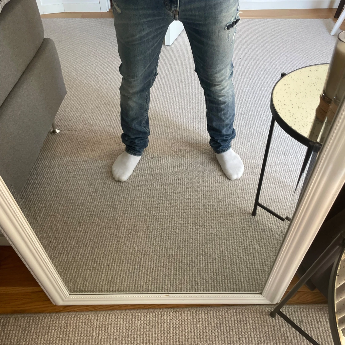 Blå slitna jeans från Diesel