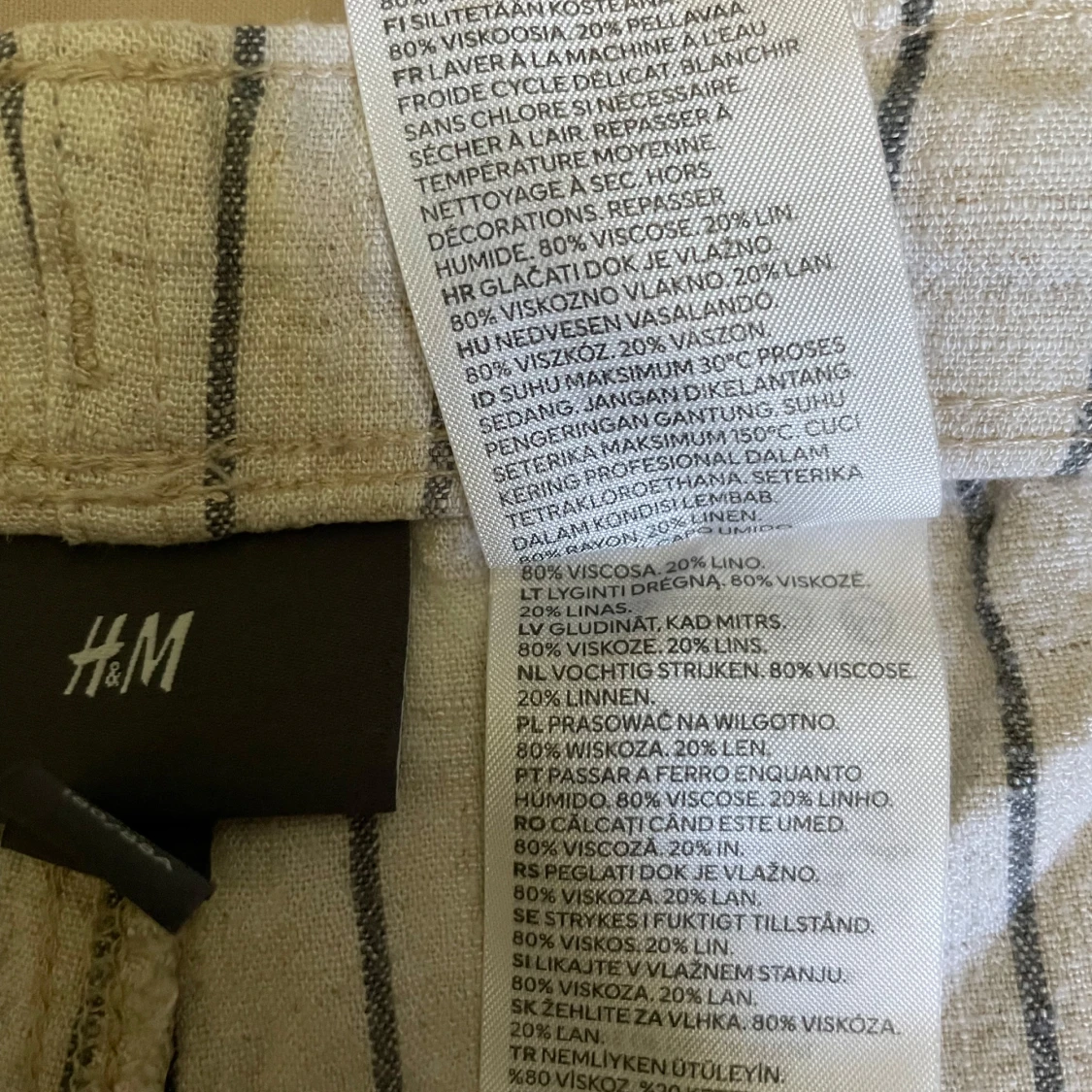 Randiga linnebyxor från H&M - 2